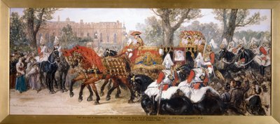 Procesión real del carruaje del Príncipe y la Princesa de Gales, Londres, 1884 de Sir John Gilbert