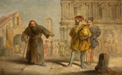 Escena de El Mercader de Venecia de Shakespeare de Sir John Gilbert