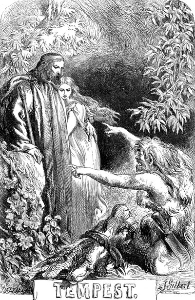 Escena de La Tempestad de Shakespeare de Sir John Gilbert