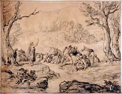San Juan Predicando en el Desierto, 1883 de Sir John Gilbert