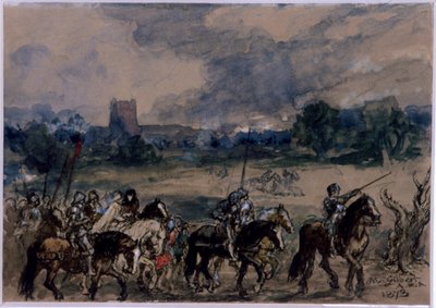 Estudio para Margarita de Anjou tomada prisionera después de la batalla de Tewkesbury de Sir John Gilbert