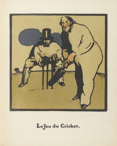 Juego de cricket. Del Almanaque de Doce Deportes, 1898 de Sir William Nicholson