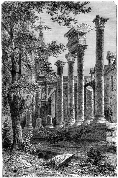 Restos de un teatro romano en Besançon, Francia, 1882-1884 de Smeeton
