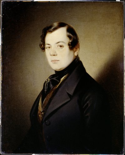 Portrait du poete Vladimir Grigorievitch Benediktov (1807-1873) (Retrato del poeta Vladimir G. Benediktov) - Peinture de Sandor Kozina (1808-1873), huile sur toile (67x54 cm), vers 1840 - A. Pushkin Memorial Museum, St Petersburg (Russie) de Sándor Kozina