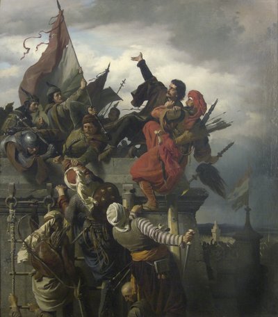 El autosacrificio de Titusz Dugovics, 1859 de Alexander von Wagner
