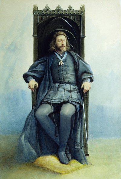 Gran Duque Konstantin Konstantinovich como Hamlet en la obra de teatro de William Shakespeare el 21 de febrero de 1899, 1899 de Sofia Ivanovna Kramskaya