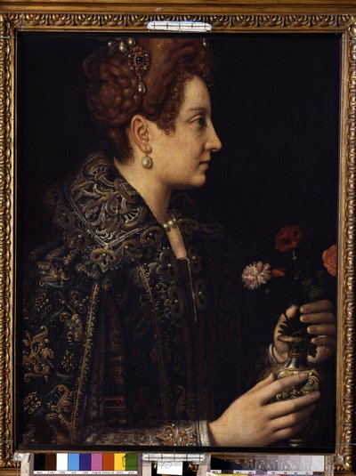 ""Retrato de mujer de perfil"" (Retrato femenino) Pintura de Sofonisba Anguissola (circa 1532-1625) Dim. 68,5x52,5 cm Museo del Hermitage, San Petersburgo de Sofonisba Anguissola