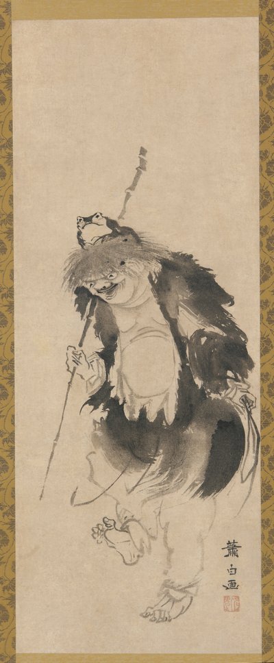 Gama Sennin, Hou Xiansheng chino y su sapo de tres patas, período Edo, siglo XVIII de Soga Shohaku