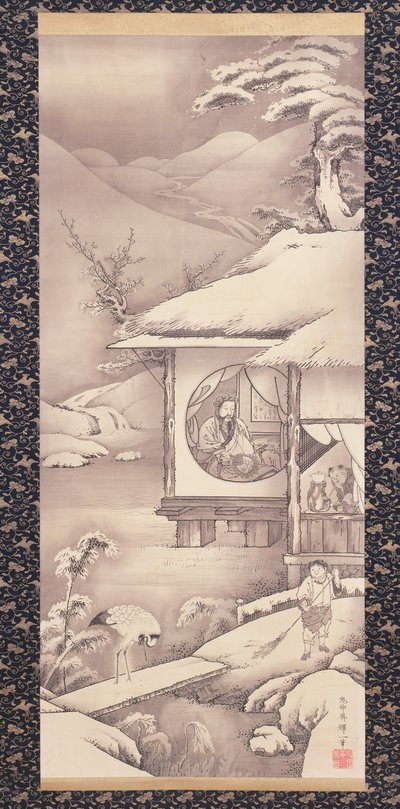 Lin Bu (Lin Hequing) c.1775 (tinta sobre papel) de Soga Shohaku
