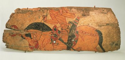 Escudo, encontrado en las ruinas de Qalai Mugh (Castillo de los Zoroastrianos) de Sogdian Sogdian