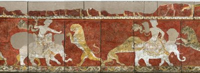 Sogdia - Arte Sogdiano: Pintura mural del Salón Rojo del Palacio en Varakhsha. Fragmento de Sogdian Sogdian