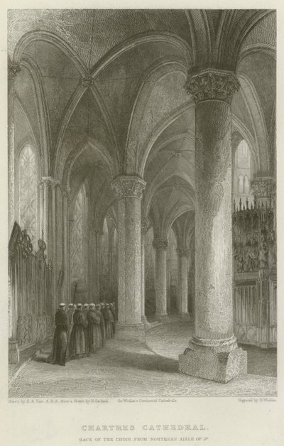 Catedral de Chartres, parte trasera del coro desde el pasillo norte de Solomon Alexander Hart