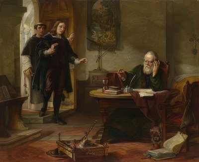 John Milton visitando a Galileo Galilei. 1847 de Solomon Alexander Hart