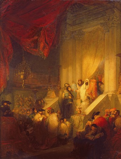 Lectura de la ley en una sinagoga de Solomon Alexander Hart