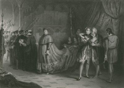 La Disputa de Wolsey y Buckingham, Rey Enrique VIII de Solomon Alexander Hart