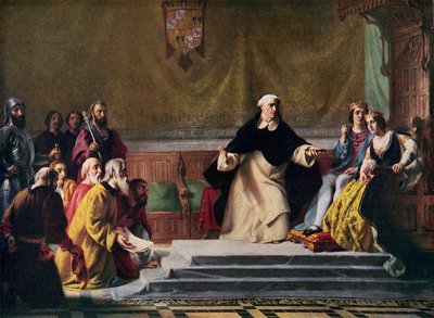 La expulsión de los judíos de España, 1492, ilustración para "Historia de las Naciones de Hutchinson", c.1915 de Solomon Alexander Hart