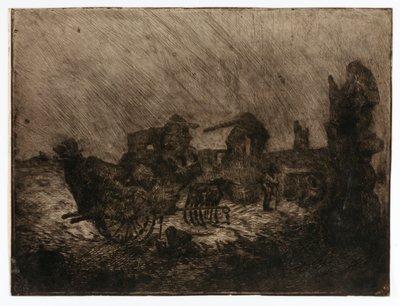 Carreta y ruinas de Solon H. Borglum