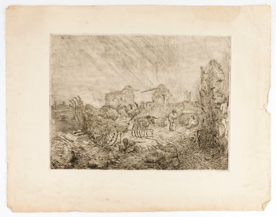 Carreta y ruinas de Solon H. Borglum