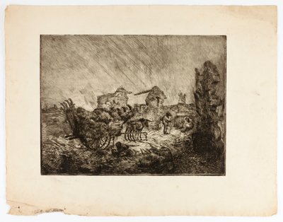 Carreta y ruinas de Solon H. Borglum