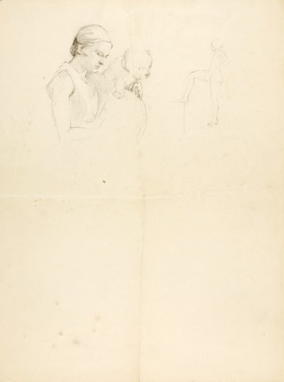 Mujer y perro de Solon H. Borglum