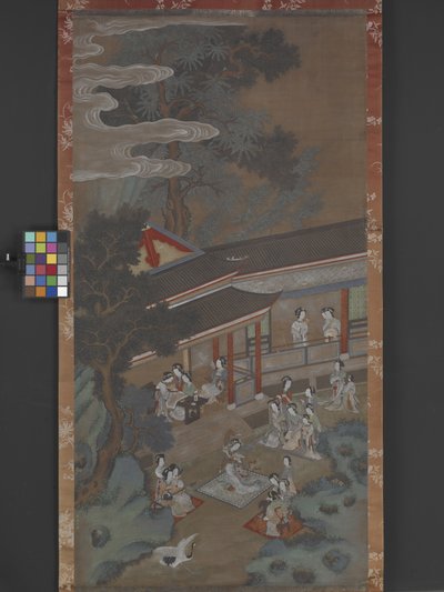 A Revel In The Han Palace, fecha desconocida (tinta, color y oro sobre papel) de Songnian Liu