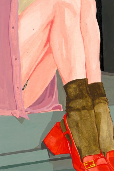Piernas de colores, zapatos rojos de Sophia Novosel
