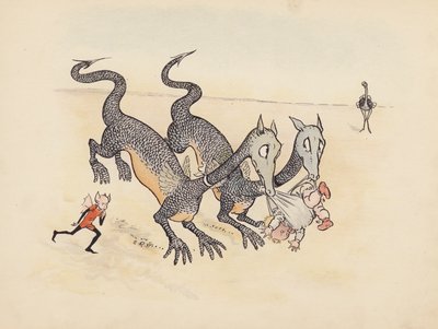 Ilustración para Little Twin Dragons de S Rosamond Praeger (litografía en color) de Sophia Rosamond Praeger