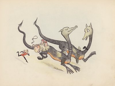 Ilustración para Little Twin Dragons de S Rosamond Praeger (litografía en color) de Sophia Rosamond Praeger