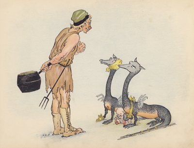 Ilustración para Little Twin Dragons de S Rosamond Praeger (litografía en color) de Sophia Rosamond Praeger