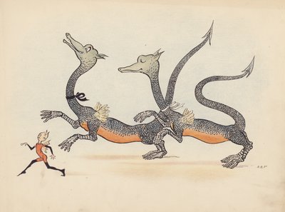 Ilustración para Little Twin Dragons de S Rosamond Praeger (litografía en color) de Sophia Rosamond Praeger