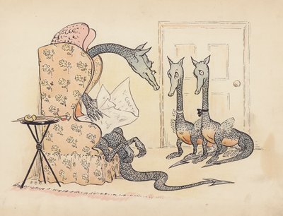 Ilustración para Little Twin Dragons de S Rosamond Praeger (litografía en color) de Sophia Rosamond Praeger