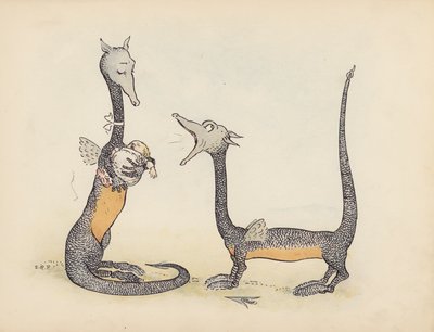 Ilustración para Little Twin Dragons de S Rosamond Praeger (litografía en color) de Sophia Rosamond Praeger