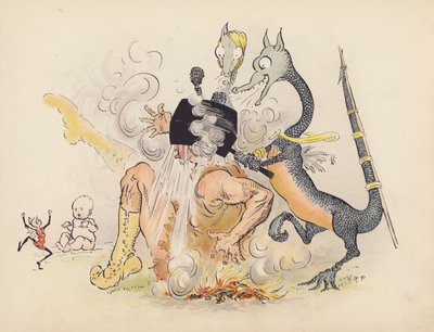Ilustración para Little Twin Dragons de S Rosamond Praeger (litografía en color) de Sophia Rosamond Praeger