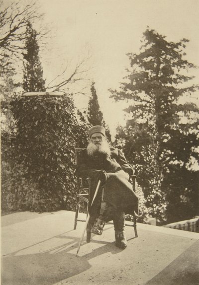El autor ruso León Tolstói, Gaspra, Crimea, Rusia, 1902 de Sophia Andreevna Tolstaya