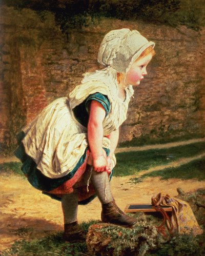 ¡Espérame! (Volviendo a casa desde la escuela) de Sophie Gengembre Anderson