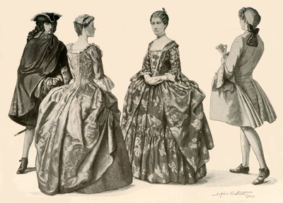 Ropa durante los reinados de la Reina Ana y Jorge I, 1702-1725, 1903, 1937 de Sophie B. Steel