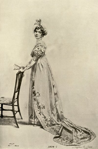 Vestido imperio usado en Filadelfia, ahora en Memorial Hall, 1804, 1903, 1937 de Sophie B. Steel