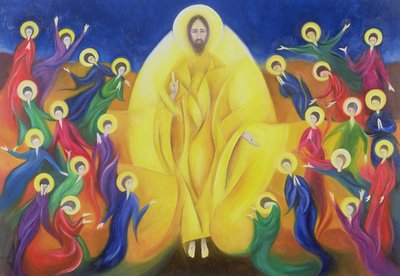 Icono de la Resurrección (acrílico sobre panel) de Sophie Hacker