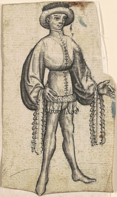 Un cortesano de pie de South German 15th Century