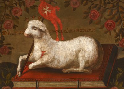 Agnus Dei con el estandarte de la Orden de San Juan de Spanish School