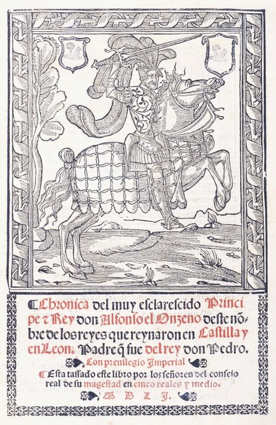 Alfonso XI, Rey de Castilla y León, a caballo, 1551 de Spanish School