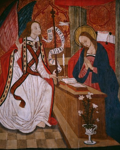 Anunciación, panel de la Iglesia San Andrés de Tortura, finales del siglo XV-principios del siglo XVI de Spanish School