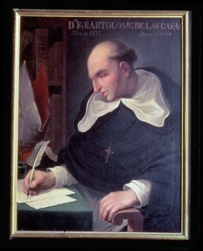 Bartholeme de Las Casas (1474-1566) (óleo sobre tabla) (véase también 129762) de Spanish School