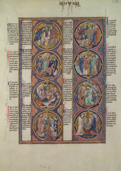 Biblia Moralizada de San Luis, Tomo II, 7v de Spanish School