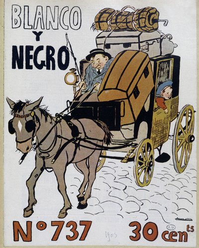 Caleche - portada de “Blanco y negro”, No. 737 de Spanish School