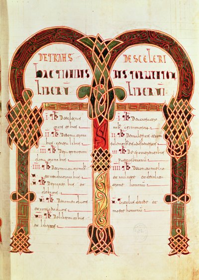 Tablas canónicas del "Códice Eurico", c.476 (vitela) de Spanish School