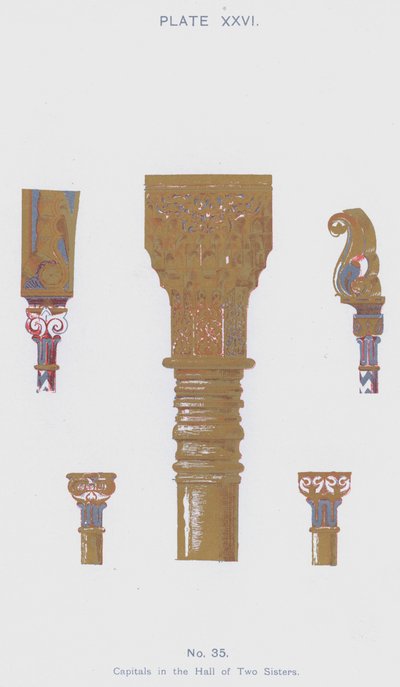 Capiteles en el Salón de las Dos Hermanas de Spanish School