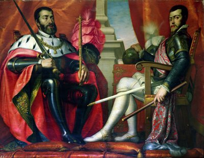 Carlos I (1500-58) y Felipe II (1527-99) de Spanish School