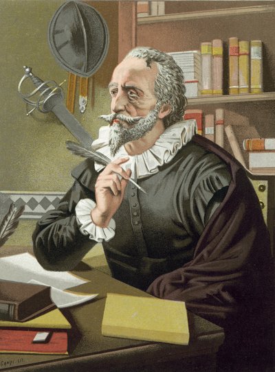 Cervantes en su estudio de Spanish School