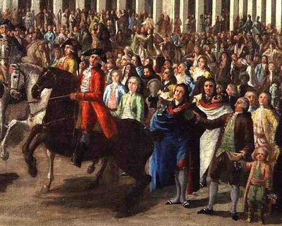 Carlos III (1685-1740) Entrando en Madrid, desde la Plaza Mayor de Spanish School